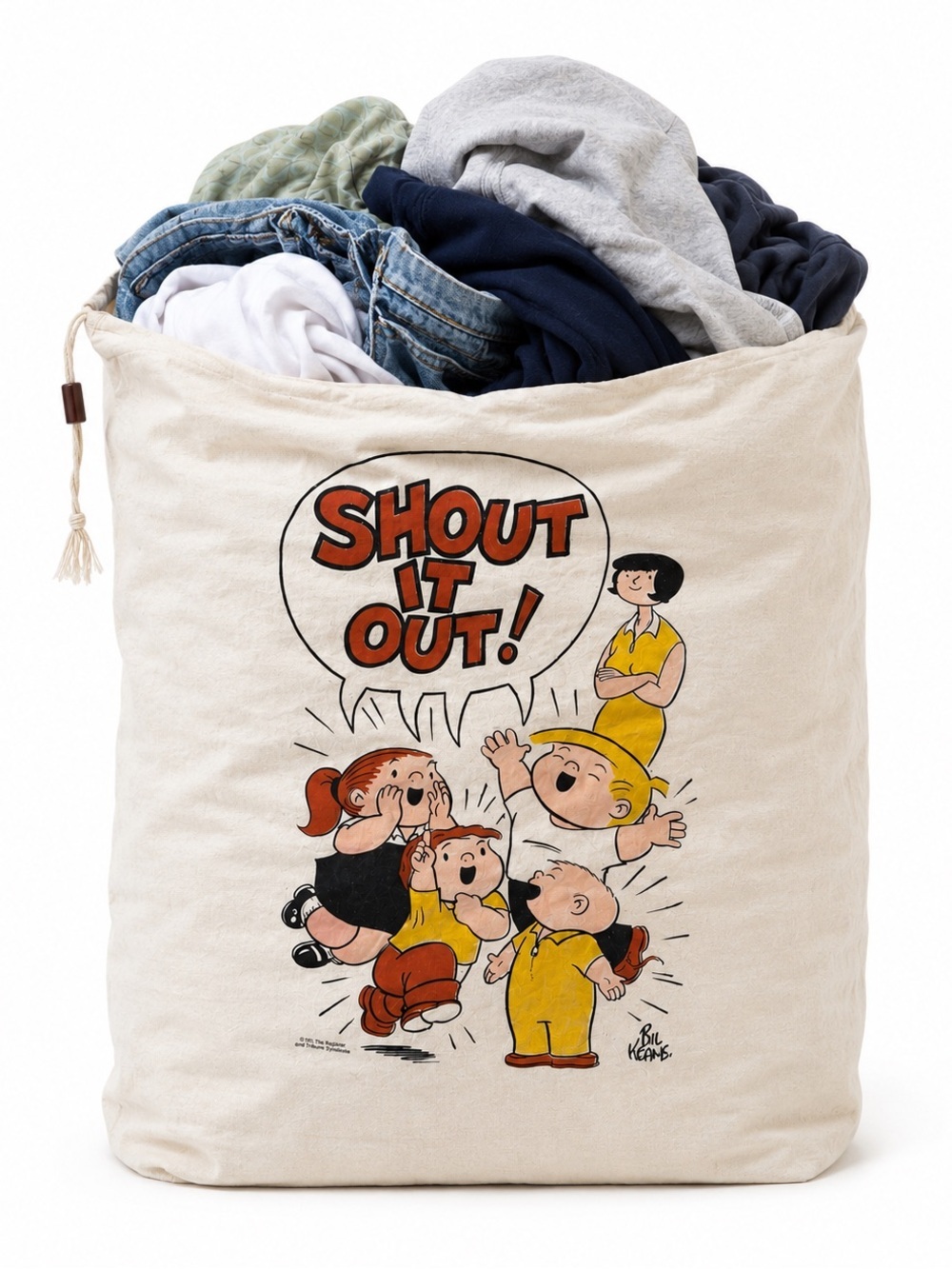 Vtg 1976 Family Circus SHOUT it Out Detergent Promo Canvas Laundry Duffel Bag
